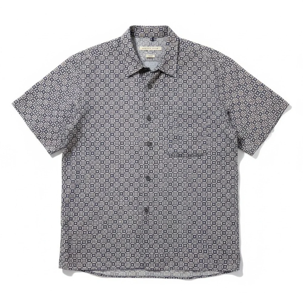 Vintage 90s Robert Stock Silk Short Sleeve Cabana Resort Shirt Retro Mens XL